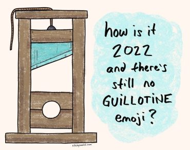 How is it 2022 and there's still now guillotine emoji? Illustration of Guillotine