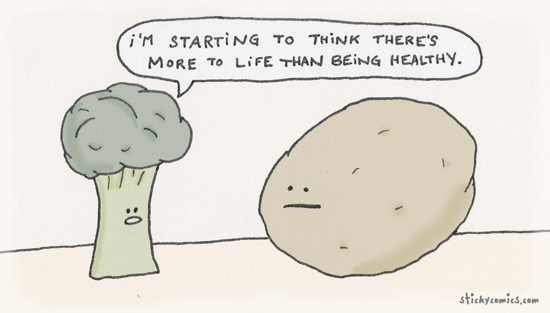 broccoli and potato talk about life