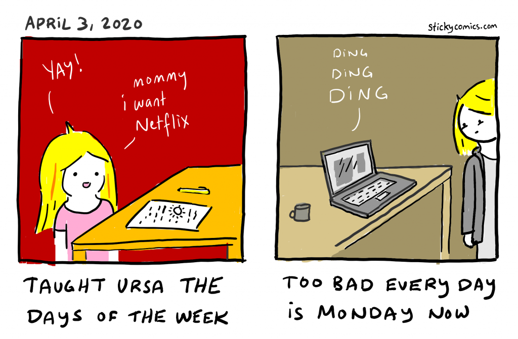 Taught Ursa the days of the week. Too bad every day is Monday now.