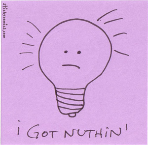 lil lightbulb is outta ideas.