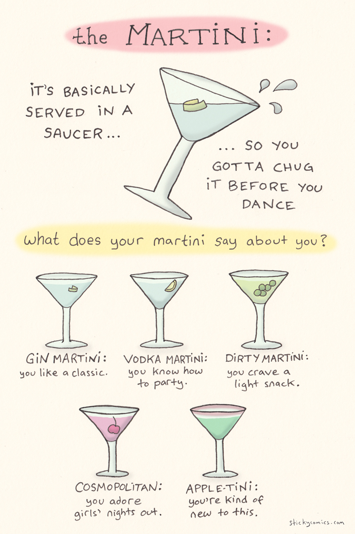 what does your martini say about you? other than "hey, I can hold a saucer full of booze without spilling!" of course...
