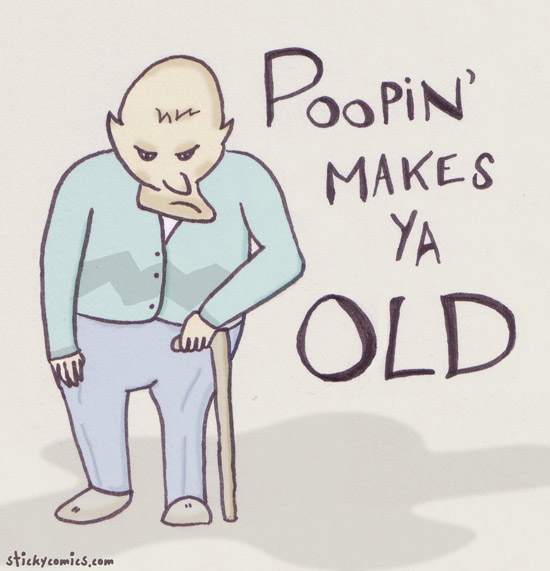 pooping makes you old