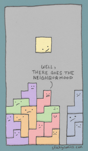 (tetris) someone crashed the block party