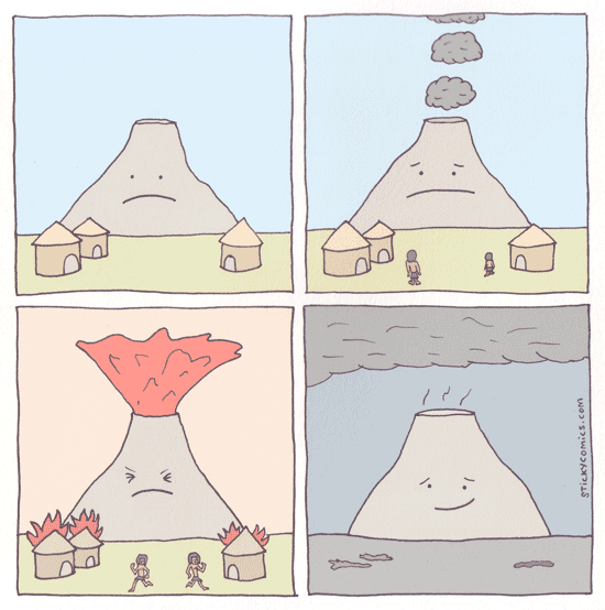 lil' volcano erupts